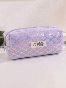 1PC Sequin Diamond-Pattern Pencil Case, For Storing Study And Office Desk Items,Back To School Portable Stationery Pouch For Students - Multicolor - View 14