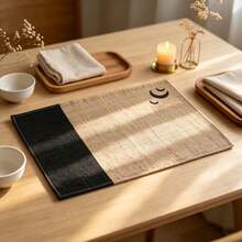 1/4/6/8pcs French-Style Rustic Vintage Placemats, Natural Material Rectangular Table Mats, Suitable For Dining Room, Living Room Table Decor, Holiday Gatherings, Party Decorations, Wedding Banquets, Home Decor, All-Season Use - Brown - View 6