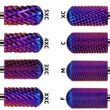 NotNoot Professional Nail Drill Bit 3/32'' Carbide Tungsten Multi-Function, Suitable For Manicure, Pedicure, Cuticle Treatment, Gel Polishing, Purple, Bi-Directional Rotation - Multicolor - View 2