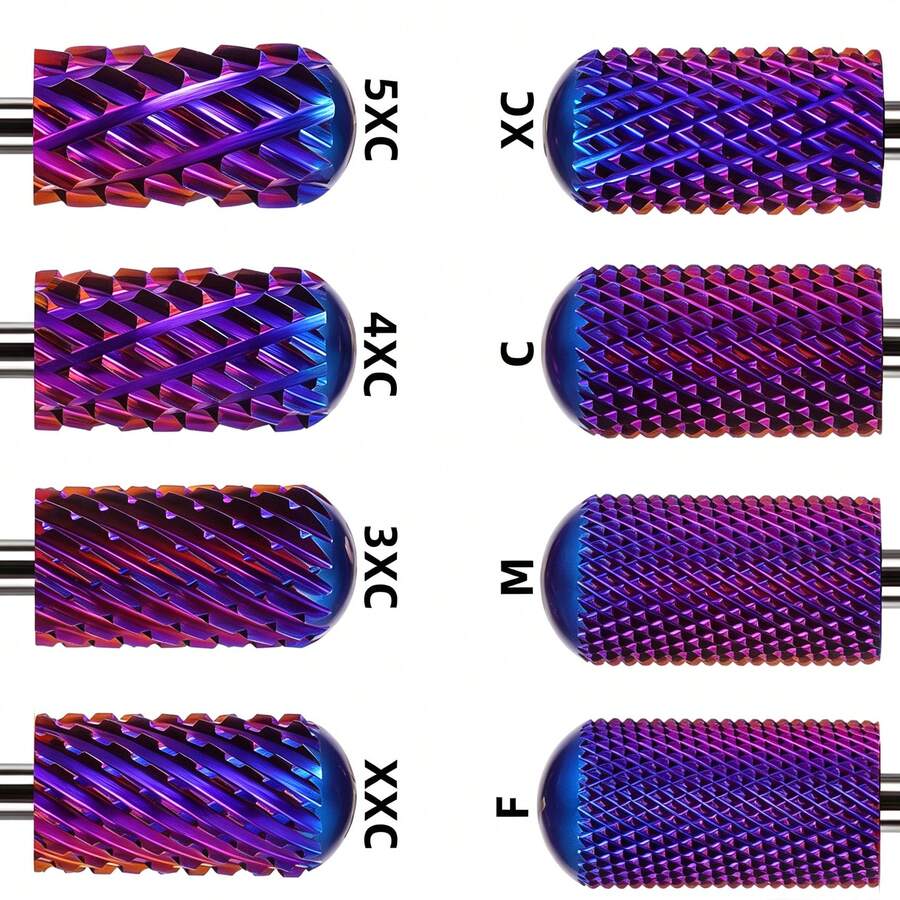 NotNoot Professional Nail Drill Bit 3/32'' Carbide Tungsten Multi-Function, Suitable For Manicure, Pedicure, Cuticle Treatment, Gel Polishing, Purple, Bi-Directional Rotation