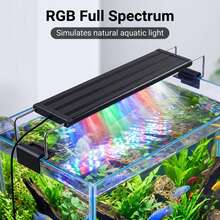RGB Full Spectrum Dimmable Timer LED Aquarium Light, Telescopic Bracket USB Powered Fish Tank Lamp, Suitable For Aquatic Plant Growth, 5 Sizes 18-60cm Optional - View 2