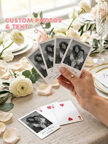Custom Couple Playing Cards,Custom Photo And Text,Wedding Guest Book, Personalized Wedding Favor,Custom Bridal Shower Gift,Reception Keepsake - Multicolor - View 2