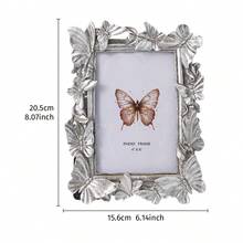 1PC European Style 3D Butterfly Photo Frame, French Luxury Embossed Resin Picture Frame, Rectangular Desktop Photo Display, INS Style Art Decor Frame, Vertical Photo Frame, Baroque Decorative Frame, Romantic Wedding Display Frame, Home Soft Decor Ornament, Cream Style Photo Display Frame, Craft Photo Frame, Suitable For Wedding Room Frame, Desktop Display Of Portraits, Family Photos, Dressing Table, Desk, Entryway Console Table Display Photo Frame, Birthday, Housewarming Gift Photo Frame, Photography Frame - Gold - View 16