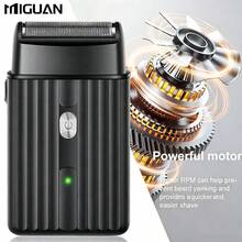 往復式電動刮鬍刀 USB充電式鬍鬚修剪器 男士鬢角修剪器 無線電動刮鬍刀 適合節日/父親節禮物 500mAh電池容量 - A - 查看 7
