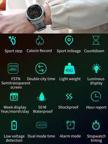 SANDA. SANDA Men Watch Pedometer Alarm Clock LED Digital Wrist Watch Multifunctional Outdoor Sport Shockproof Watches For Men - one-size - View 8