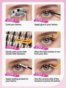 yelix 120Pcs Pointed-Tip D Curl Lash Clusters, Wispy Cartoon Eyelashes 8-18mm Natural And Soft Eyelash Extensions, DIY Cluster False Eyelashes, Easy To Wear And Reusable For Daily Makeup - D - View 4