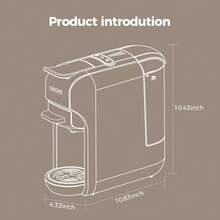 CAFELFFE 5-In-1 Multi-Function Capsule Coffee Machine | Hot & Cold Dual Use | Compatible With NES* Capsules, D* Capsules, K* Capsules, ESE* Pods, And Ground Coffee | Rated Power 1450W | Automatic Coffee Machine For Camping/Home/Office - UK Plug(220-240V) - View 2
