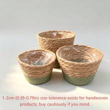 1件/3件組 新北歐風天然海草編織花盆，藤編植物盆套，居家裝飾花籃，多功能園藝植栽收納桶（手工製作，尺寸可能有所差異） - 彩色 - 查看 24