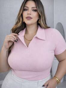 Plus Size Blouses - Rosa vieja - Ver 1