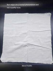 4件裝米白色雙色調 50x50cm 仿亞麻正方形布料，手工刺繡底材，適合手工工作室與居家創作者，可用於製作刺繡枕套、節日裝飾，紋理均勻，縫線平滑 - 仿亞麻刺繡布 - 查看 5