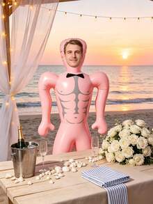 1pc Personalized Large Inflatable Blow Mold Prop, Customizable Photo, Fun Pool Party Bachelor Party Gift, Wedding Favor, Suitable For Special Occasions - Multicolor - View 7