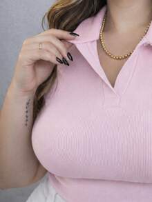 Plus Size Blouses - Rosa vieja - Ver 3