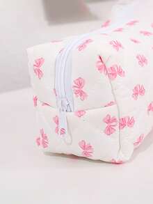 1PC Vintage Floral Pattern Pencil Case, Quilted Storage Bag, Portable Stationery Bag For Students, Back-To-School Essential Study Supplies - Multicolor - View 9