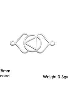 TEAMER 1pc/Pack Fashionable Stainless Steel Hollow Yoga Seven Chakras Pendant, Exquisite Geometric Design Handmade DIY Accessory For Necklace, Bracelet, Earrings, Keychain, Bag Charm - Fashion Series - View 12