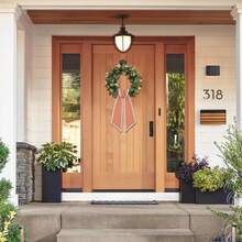 2 Pcs Orange And White Plaid Wreath Sash For Front Door Scalloped Ribbon Sash For Home Yard Outdoor Indoor Doorway Decor - Orange Plaid - View 5