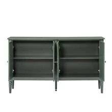 Aparador con tallados en relieve antiguos, amplio espacio de almacenamiento y esquinas redondeadas - mueble de almacenamiento clásico para comedor, sala de estar y pasillo (azul marino) - Verde - Ver 8