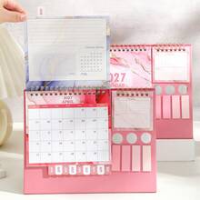 2027 Desktop Calendar With Stickers Fantasy Pink Style 12 Months Monthly Planner, Portable Schedule Organizer For Office, Home, School, Decorative Calendar, Perfect For New Year, Birthday Gift - Single Piece - View 3