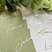 1/4/6/8/12/16/20/24pcs 2D Flat Personalized Glasses Name Stickers, Suitable For Weddings, Bachelorette Parties And Name Label Decals, Customized Vinyl Material, Includes Name And Number/Initial, 2D Handmade Plastic Labels, Suitable For Party Favors, Table Numbers, Rehearsal Events - Multicolor - View 9