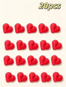 1/10/20pcs Solid Color 3D Heart Desktop Photo Holder, Small Heart Card Base, Postcard Photo Display Stand, Holiday Atmosphere Desktop Decor, Minimalist Heart-Shaped Desktop Card Holder, Wedding Greeting Card Photo Display Rack, Romantic Desktop Decoration - Bright Red Heart - View 10