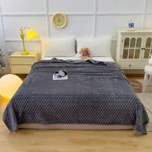 1pc Sofa Throw Blanket, Flannel Fabric, 3D Bubble Texture, Super Soft & Comfortable, Perfect Gift - Dark Gray - View 1