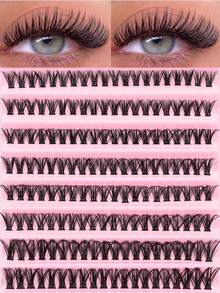 Miss Wink 80/140/200pcs 40D Soft Curly False Eyelashes, 8-16mm Mixed Length, 4/7/10 Rows, 0.07mm Diameter, Lightweight 3D Effect, Create Natural To Bold Makeup Look, Suitable For Daily Wear Or Special Occasions - D - View 11