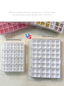 48 Grid Detachable Acrylic Empty Storage Box, Nail Art Rhinestone Charm Bead Organizer Container, Portable Divided Jewelry DIY Craft Nail Tool Case - Multicolor - View 6