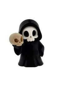 Gothic Grim Reaper Statue With Skull Carving - 7.19cm PLA Plastic Figurine, Suitable For Home And Halloween Decor, Dark Fantasy Desktop Ornament, Gothic Collectible Gift, Vintage Style, Applicable For Home, Bookshelf, Desktop Display - Multicolor - View 12