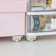 2/4pcs Self-Adhesive Swivel Casters, Plastic Universal Wheels, Household Storage Box Moving Wheels - Multicolor - View 2