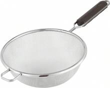 Questo colino in acciaio inossidabile argentato da 16 centimetri, dotato di un comodo manico in ABS, è uno strumento da cucina pratico per filtrare e scolare. - Grigio - Visualizzare 2