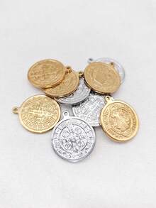 5pcs Stainless Steel 18K Gold Plated Color-Preserving Religious Small Pendant DIY Jewelry Charm Necklace Pendant Accessories - Multicolor - View 1