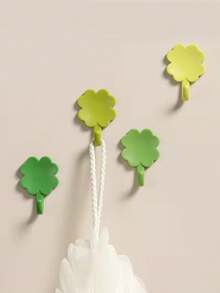 1pc Clover-Shaped Strong Self-Adhesive Hook, Bathroom & Kitchen Wall-Mounted Storage Organizer, Waterproof Removable Damage Free Tape, Suitable For Tile And Glass Walls, Multi-Functional Hook - Multicolor - View 6