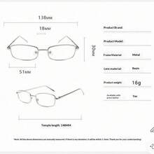 Vintage Personalized Metal Thin Frame Rectangular Glasses Frames Unisex Minimalist - Multiple Styles - View 6