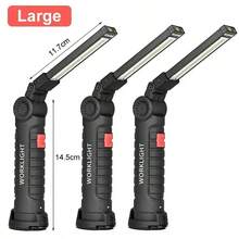 1/3PCS COB LED Handheld Work Light USB Rechargeable Dimmable Flashlight Inspection Lamp With Magnet & Hook - Multicolor - View 9