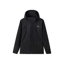 CAMEL CROWN Men's Hooded Windproof And Waterproof Jacket For Outdoor Use, Couple Style - Phantom Black - View 5