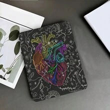 1件心臟解剖圖案透明背板平板保護殼，附筆槽、多角度支架，相容 iPad 10.9/10.2/Air 5th Gen/Pro 11/10th Gen/9.7/Air 2/7th Gen/8th Gen/Air 4/5/Air 13/11(M3 2025)/11(A16 2025)，相容 OPPO Pad，相容 MatePad，相容 Honor Pad - 彩色 - 查看 10