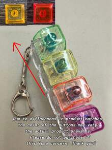 1pc 9-Key Cube Keyboard Shaped Keychain, Creative Keyboard Pendant, Bag Charm, Car Key Accessory, Fingertip Style Zipper Pendant, Daily Bag And Car Decoration Accessory - Multicolor - View 16