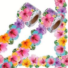 32.8Ft Tropical Hibiscus Blackboard Border Sticker - Vibrant Pink, - One Size - View 8