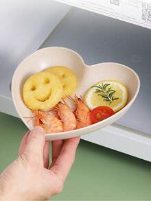 Heart-Shaped Plate And Base, Plastic Material, Suitable For Snacks And Breakfast, Kitchen Essential Accessory, Reusable For Kitchen Use - Multicolor - View 5