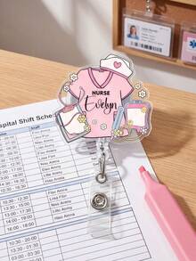 Customizable Retractable Nurse Badge Holder, Personalized Acrylic Text Badge Holder, Suitable For Nurses, Registered Nurses, Medical Students And More - Multicolor 1 - View 11