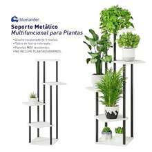 Bluelander Soporte para Plantas 108*24*24 cm, Soporte para Flores de 5 Niveles, Soporte para Plantas Interior, Estante para Plantas Capacidad de 15 a 20 kg, Mueble para Plantas, Plantas Blanco/Negro - Multicolor - Ver 3