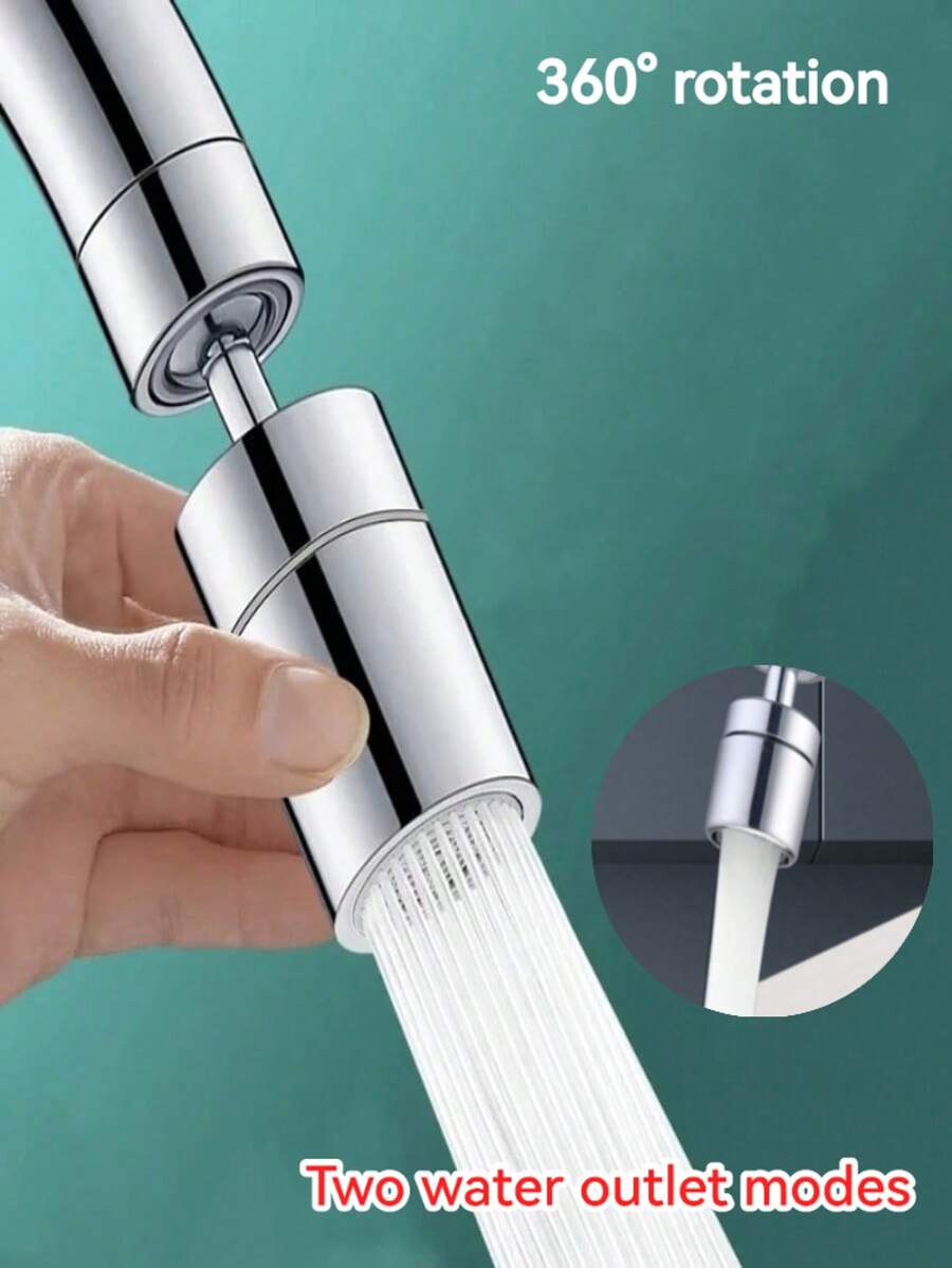 可調節 360° 防濺廚房與浴室水龍頭，全新雙模式噴頭濾網起泡器，廚房配件，廚房水龍頭延長器，洗臉盆機械手臂，家居改良配件，聖誕裝飾
