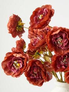 1/2/6pcs 1.74ft Artificial Flowers, Silk 5-Head Lotus & Peony Long Stem Faux Flowers, Suitable For Wedding Party, Ceremony Decoration, DIY Floral Arrangement, Home Living Room Bedroom Dining Room Decoration, Room Bedroom Kitchen Decoration, Party And Holiday Decoration - Red - View 10