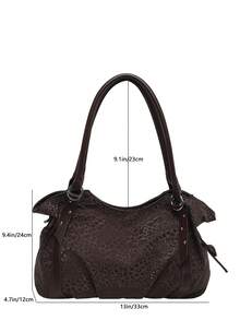 1pc Fashionable Women's Shoulder Bag, Large Capacity Tote Bag, PU Leopard Print Fabric, Magnetic Closure, Daily Use Bag, Suitable For Young Women - Travel, Shopping, Dating, Women's Gift, Office, Work, Travel - Coffee - View 3