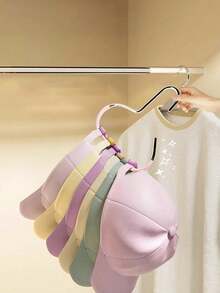 2pcs Hat Holder Rack, Non-Slip Storage Holder Rack, Creative Round Ring Clothes Hanger Hook, Stainless Steel Wardrobe Hanging Hook For Hats, Suspenders, Ties, Scarves, Lingerie - Black - View 7