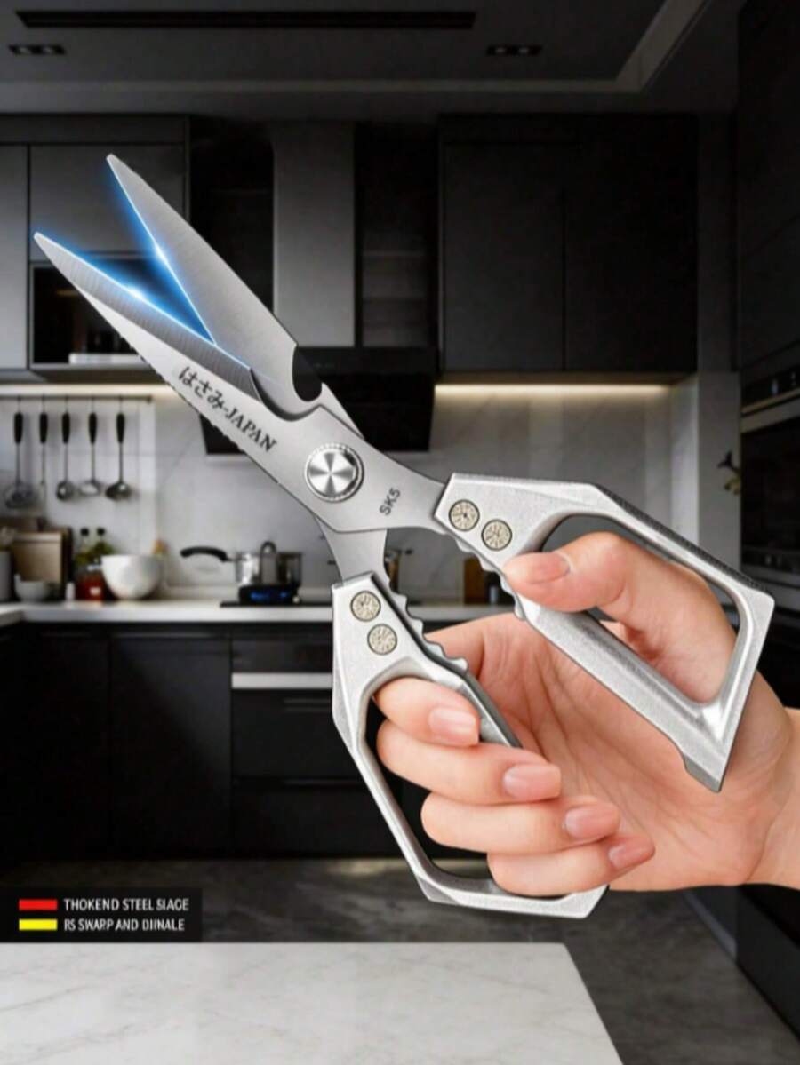 Household Japanese SK5 Kitchen Scissors, Made Of Black Titanium Stainless Steel, Multi-Functional, Suitable For Cutting Chicken Bones And Fish, Imported Scissors. - Multicolor - View 1