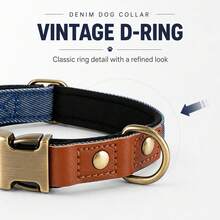 Set Kalung dan Tali Anjing Paduan Logam Tahan Lama Gaya Denim 2 Buah | Gesper Tahan Tarik yang Kuat. Lapisan Neoprene yang Nyaman Melindungi Bulu; Pegangan Lebar Tidak Menyebabkan Gesekan. Dapat Disesuaikan untuk Anjing Kecil hingga Sedang. Cocok untuk Penggunaan di Dalam dan Luar Ruangan. - Biru - View 8
