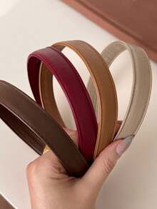 1pc New Vintage Elegant PU Leather Headband Hair Hoop Hair Clip Hair Accessory For Women - Multicolor - View 10
