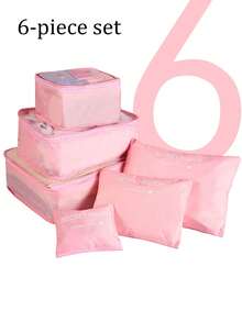 6pcs Travel Storage Organizer Set, Multiple Sizes And Colors Available, Foldable Storage Bags, Travel Organizer Bags, Clothing Storage Bags, Luggage Storage Bags, Suitcase Storage Cubes, Travel Essentials, Vacation Essentials, Storage Boxes, Home Travel Holiday Essentials, Suitcase Storage Bags, Moving Travel Packing Bags, Includes Travel Bag, Makeup Bag, Used For Storing Skincare, Clothing, Jewelry, Phone, Toiletries And Other Small Items, Also Suitable For Home, Beach Vacation, Back To School Season, Gifts, Holidays (Halloween, Christmas) - Random Color - View 22