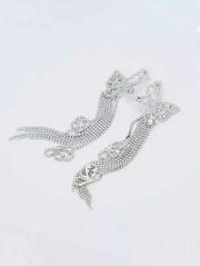 FAAABULS 1 Pair Personalized Fashion Long Butterfly Tassel Earrings, Sexy Versatile Women's Earrings For Holiday Wear - Silver - View 4