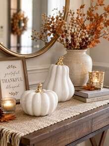 Decorações Encantadoras de Abóbora de Resina - Perfeitas para Halloween, Ação de Graças e Decoração de Outono | Acessórios Versáteis de Mesa para Salas de Estar e Quartos - Multicolorido - Visão 3